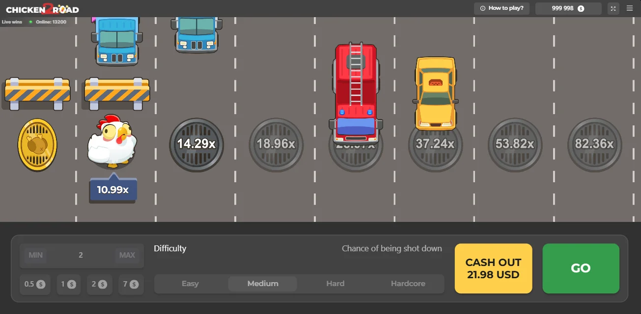 Chicken Road 2.0 — vista principal del juego